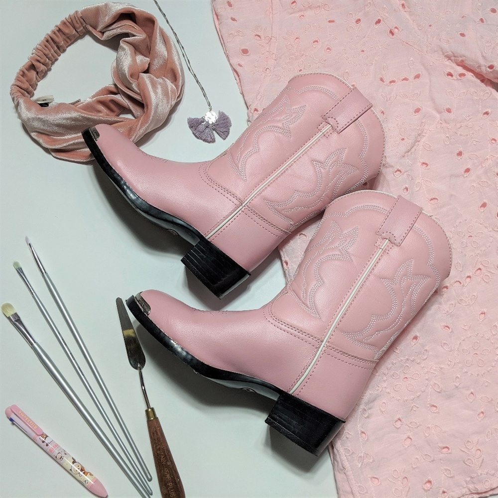 Kids Durango Pink Western Boots EUC